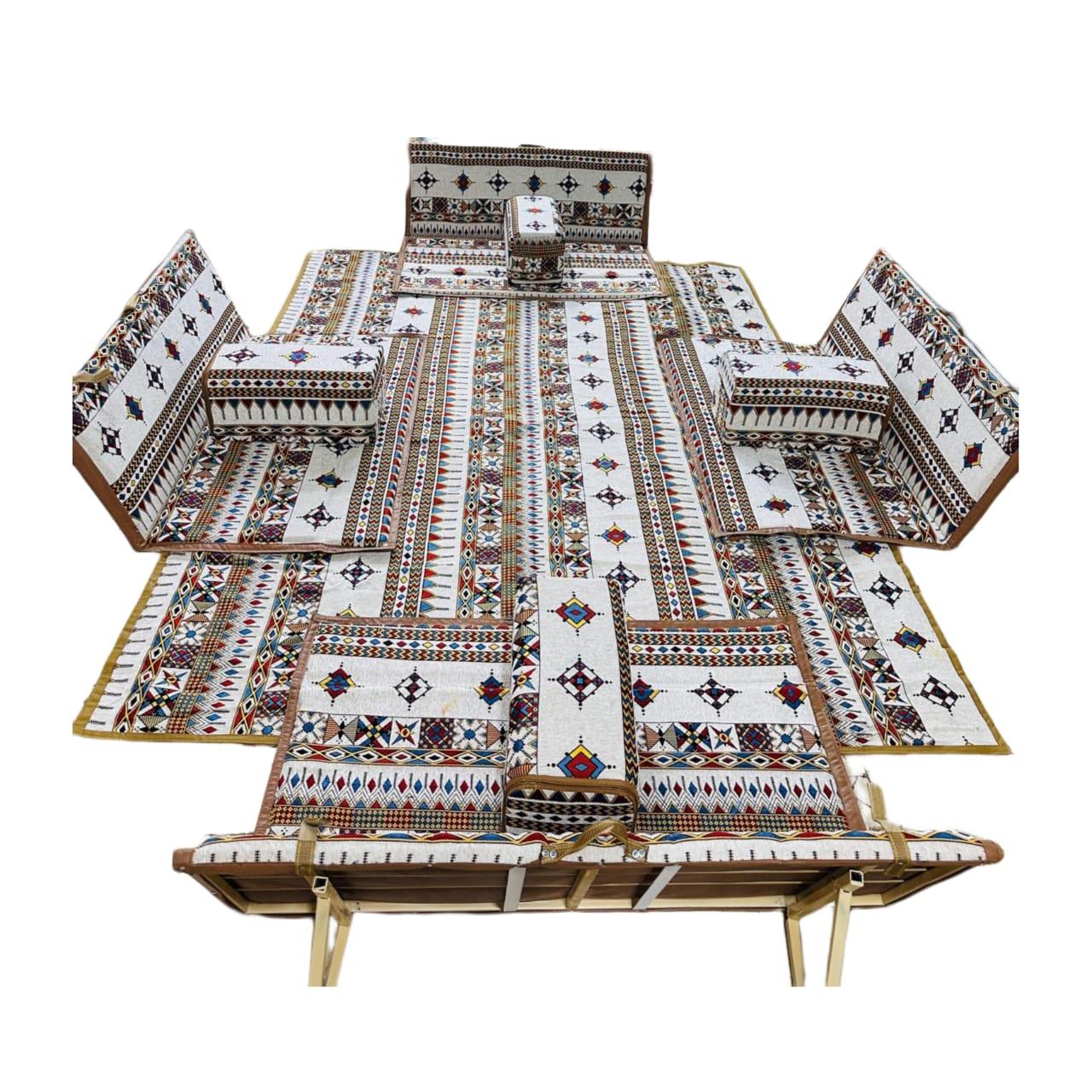 Seating Set with 4 Back cushions 8 Persons White asyra