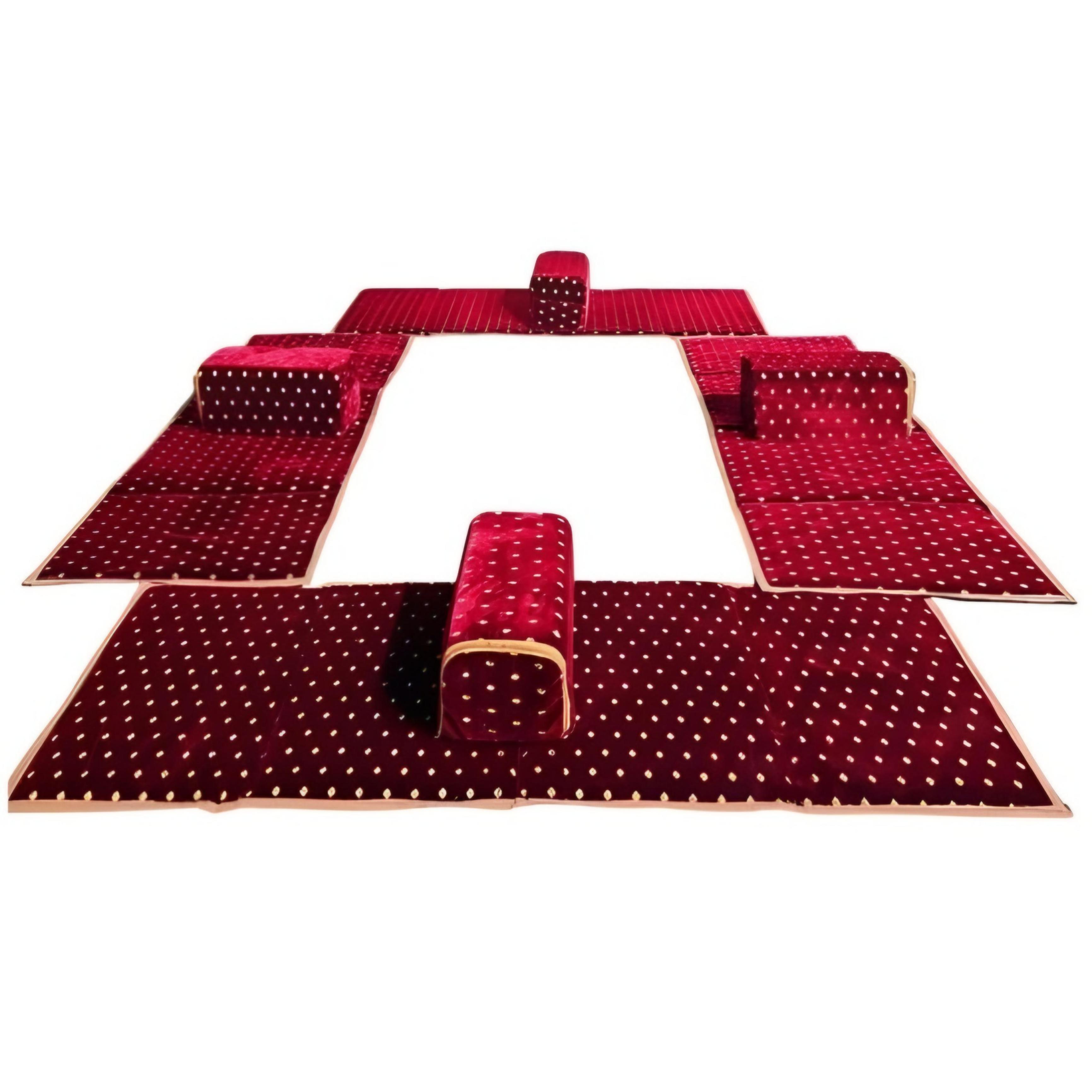 Mat with 4 Back cushions 8 Persons Red Dot