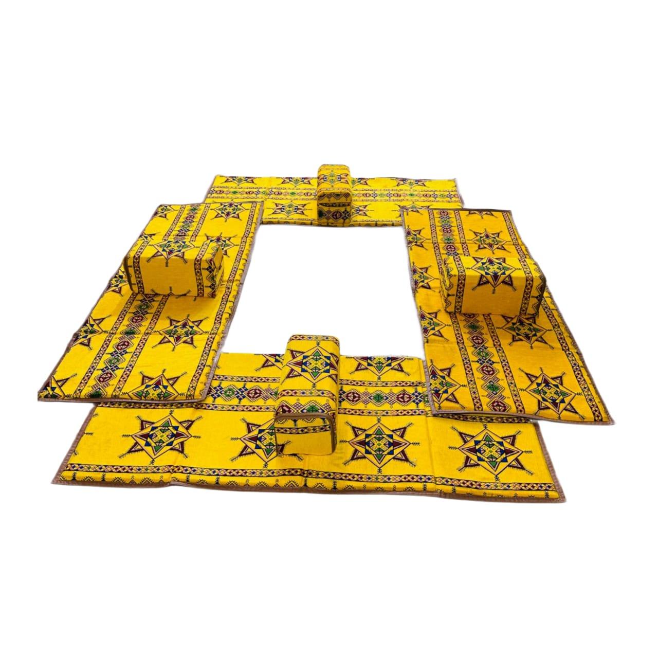 Mat with 4 Back cushions 8 Persons Yellow Star Al Diyala
